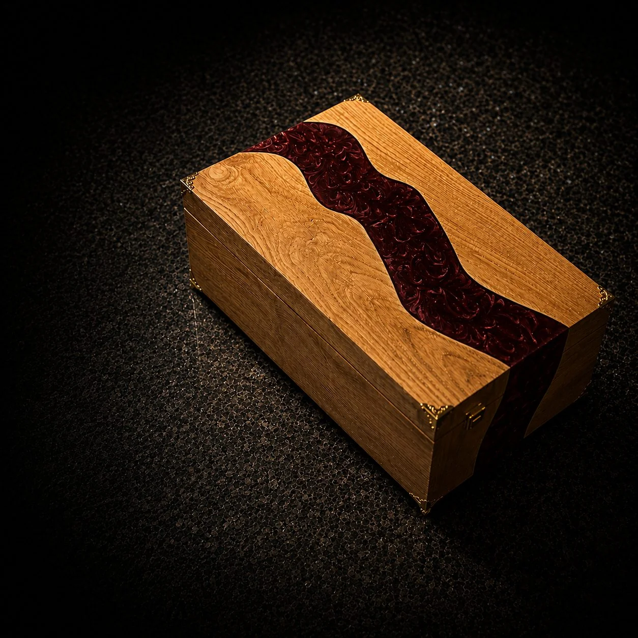 Holzbox Hochzeit Eiche Epoxy — handgefertigtes Unikat Ligno Studio
